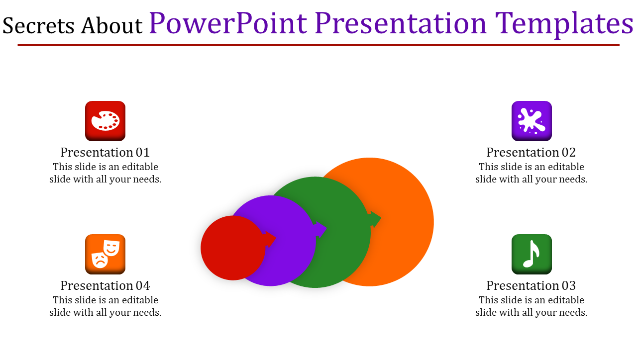 Attractive PowerPoint Presentation Templates-Four Node